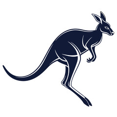 Illustration of a kangaroo jumping this artwork depicts the iconic australian marsupial in a dynamic pose, showcasing its powerful legs and distinctive silhouette
