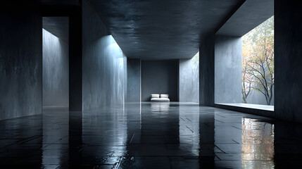 Empty dark grey room with Luxury grey gradient background for display your product