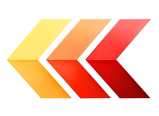 Four arrows in gradient colors isolated on transparent background