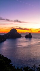 Majestic sunset over a tranquil sea