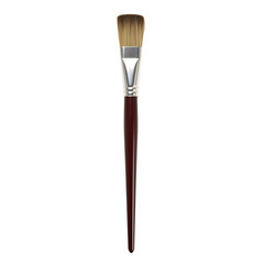 Fototapeta premium Flat Sable Bristle Artist Paint Brush with Maroon Handle Product Shot