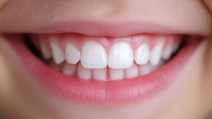 Obraz premium Close-Up of Bright and Healthy Smile with Whitened Teeth