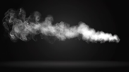 White Smoke on Black Background for Design Elements and Visual Effects