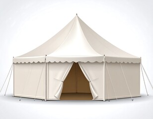 3D rendered cream-colored tent