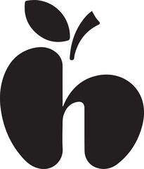 Elegant Apple Logo Symbolizing Health and Growth with Initial 'H' Integration