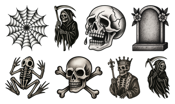 Vintage gothic tattoo designs
