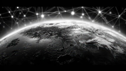 Grayscale Earth, network of light