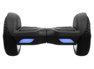 Black selfbalancing scooter isolated on transparent background for transportation