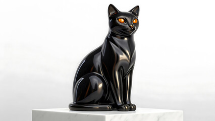 black cat statuette