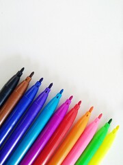 colored pencils on white background