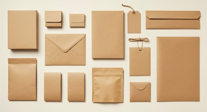Eco-Friendly Kraft Paper Branding and Packaging Mockup Set