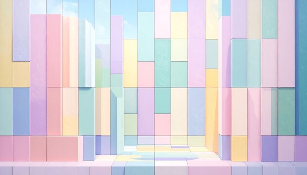 Pastel colored geometric shapes