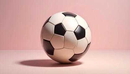 Black And White Soccer Ball On Pink Background