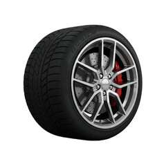 Obraz premium car wheel isolated on white background