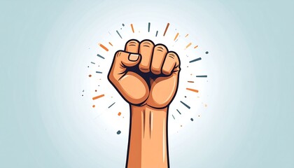 Powerful fist graphic design art