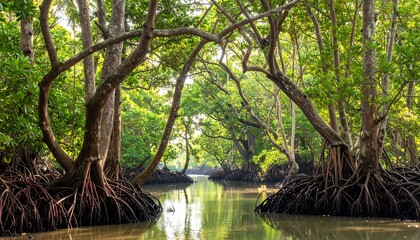 Mangrove Forest Canopy's Lush Verdant Embrace