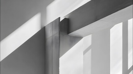 Fototapeta premium column. Minimalist architectural detail of a concrete column with soft light, highlighting abstract geometric beauty. real-estate listings.