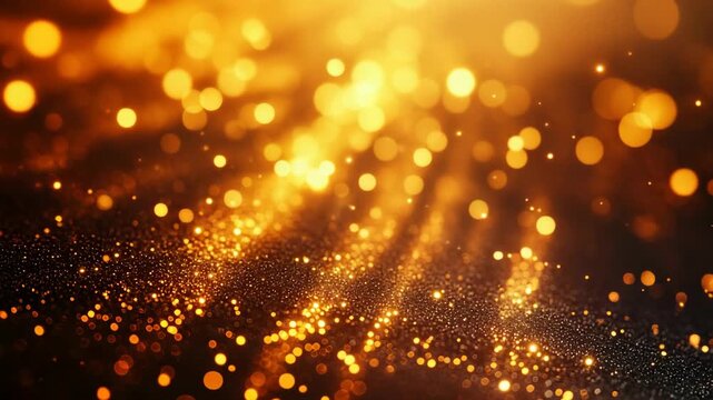 Golden Sparkling Light Trails Abstract Background for Celebrations and Festive Events