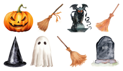 Halloween icons spooky festive fun