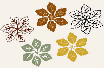 Leaves in a circular pattern - multiple options, autumn leaves, falling leaves, autumn design, autumn element, fall design, fall element, logo, vector, 