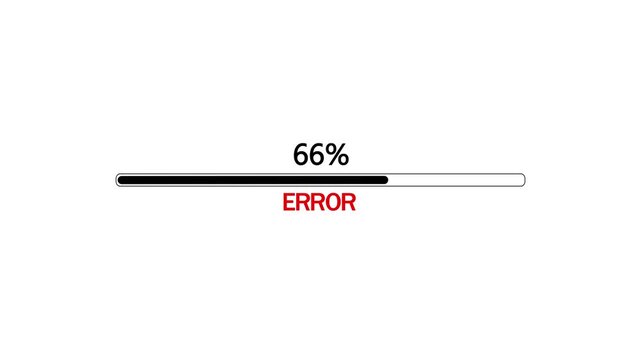 66% loading bar error icon animation on a white background.