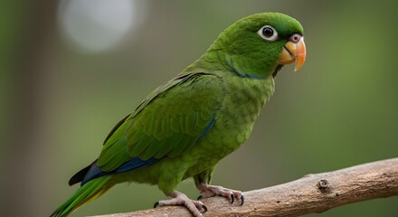 Fototapeta premium Green parrot on branch