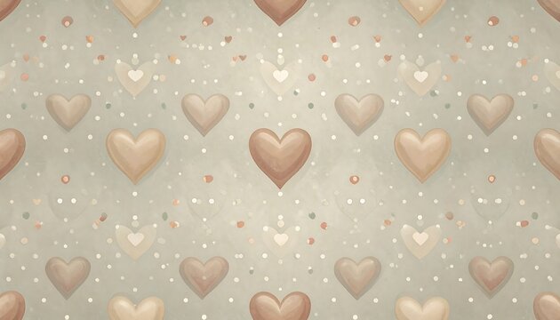 Pastel hearts pattern on a light gray background.  Soft, romantic