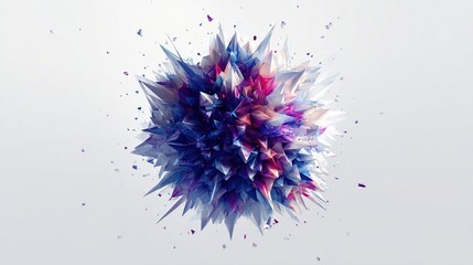 Abstract Sharp Edges Sphere - Geometric Forms, Triangular Patterns, Color Fragments, Design