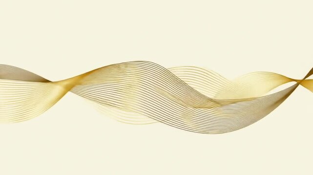 Abstract design featuring flowing golden and gray lines on a neutral backdrop.