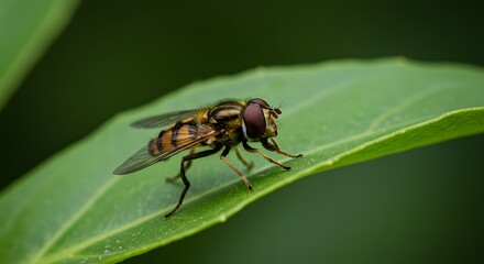 Fototapeta premium Hoverfly on leaf