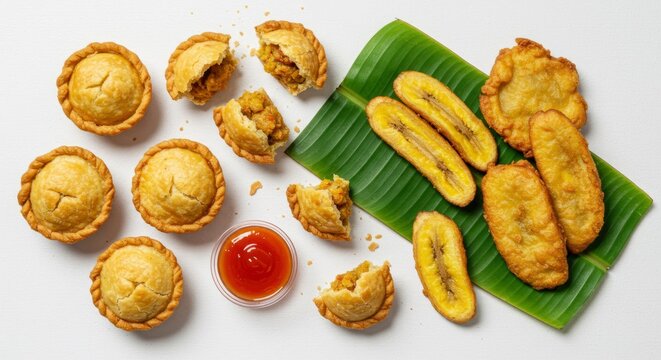 Indonesian Savory Pastries Pastel and Fried Banana Pisang Goreng