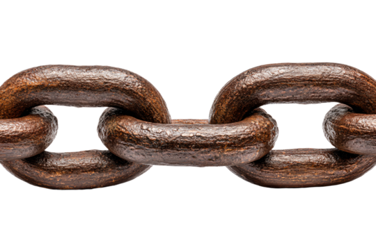 a large chain with a link on it