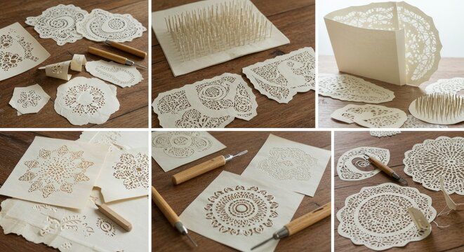 Intricate Paper Cutting: Detailed Craftsmanship with Delicate Designs.