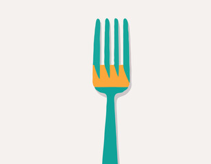 comic style vector fork image for graphic design