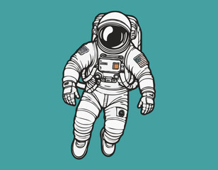 astronaut vector art comic style for design needs