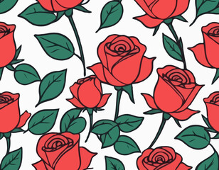 rose flower vector art comic style