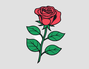 rose flower vector art comic style