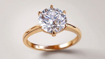 A radiant, round brilliant cut diamond solitaire ring in polished gold