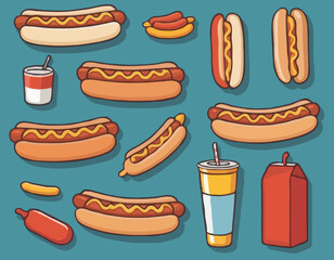 hotdog vector art for design needs