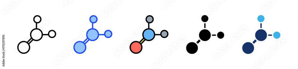 Poster aldehyde group icon collection with multiple styles