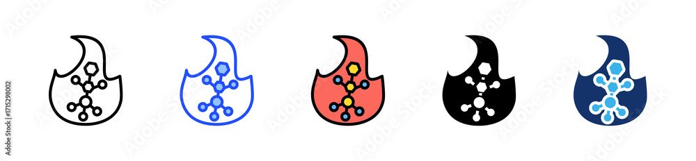 Poster atp energy icon collection with multiple styles