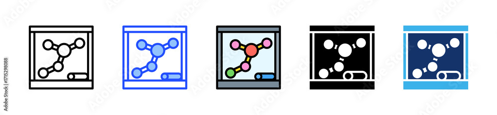Poster caco3 chalk icon collection with multiple styles