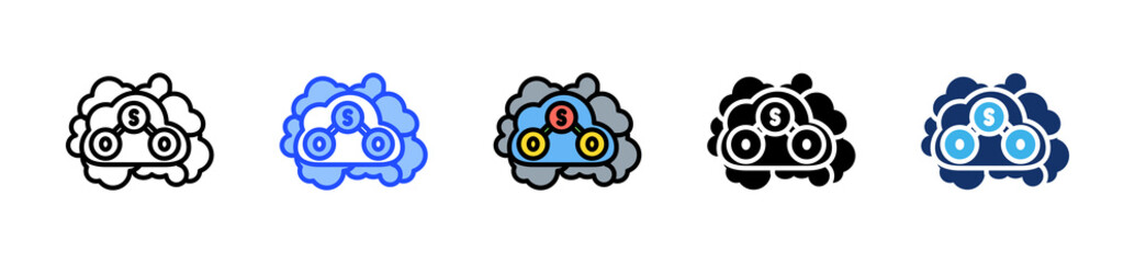 So2 Pollution Icon Collection With Multiple Styles