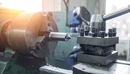 Industrial Metalworking Machine Close Up