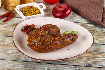 Baked pork tenderloin with mustard
