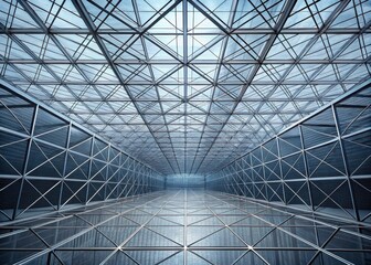 Geometric Grid Lines on Industrial Background