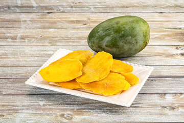 Dry sweet yellow mango snack