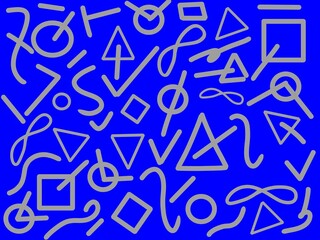 Modern grey doodle style. Illustrations of squares, lines, circles, and curves. line doodle seamless pattern.