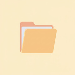 3D Render of an Open Folder on a Neutral Background - Organization, Data, and Documents Concept
