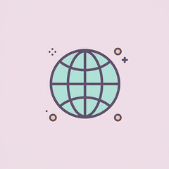 Globe icon in a flat design style. Vector illustration of a world symbol for internet, web, and global communication concepts